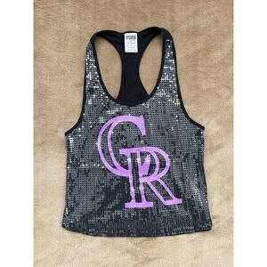 Victoria’s Secret PINK Colorado Rockies Sequins Racerback‎ Tank Top Women’s XS